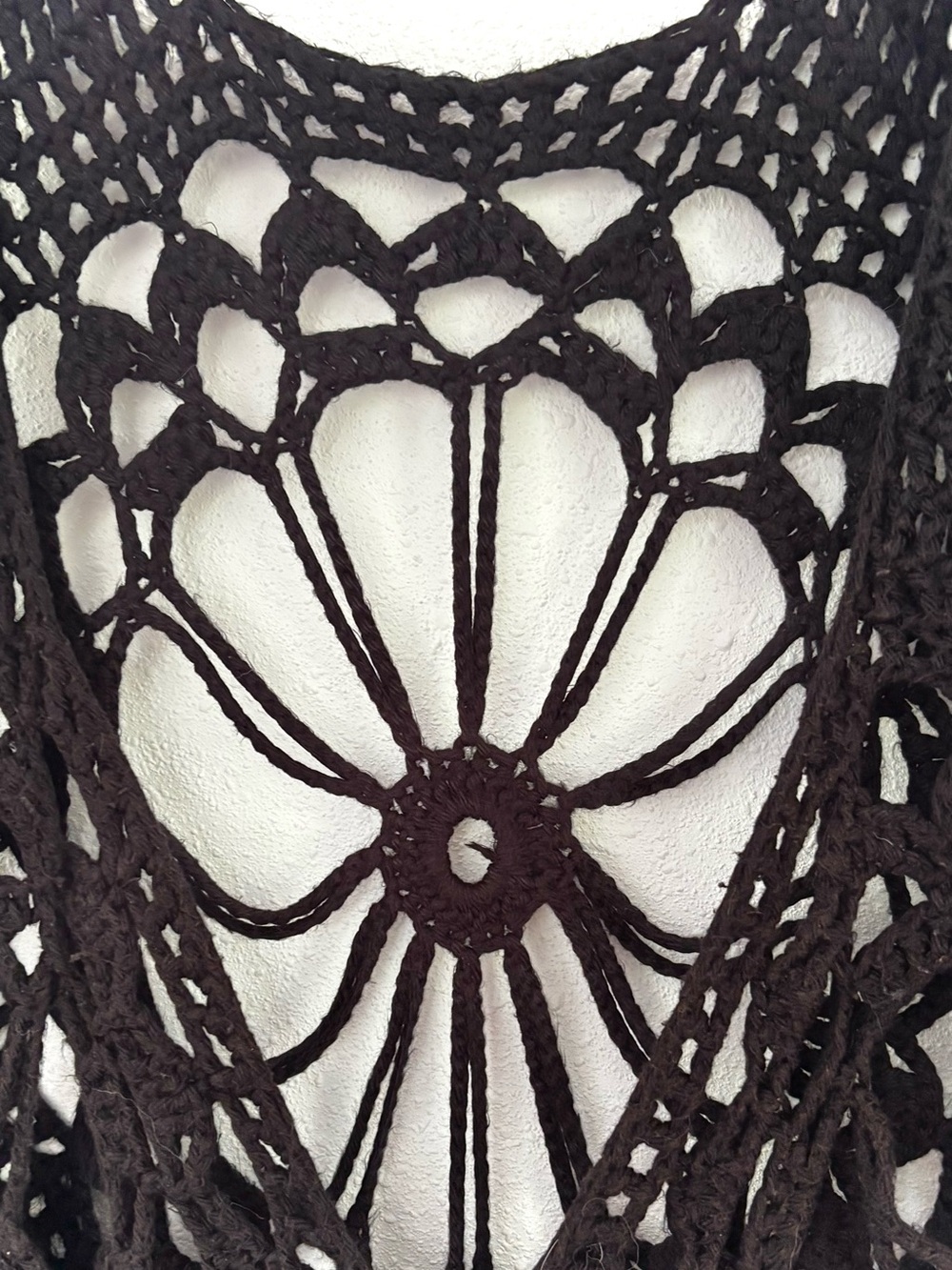 Boho Crochet Fringe Tank Top - Black - Picture 2 of 3